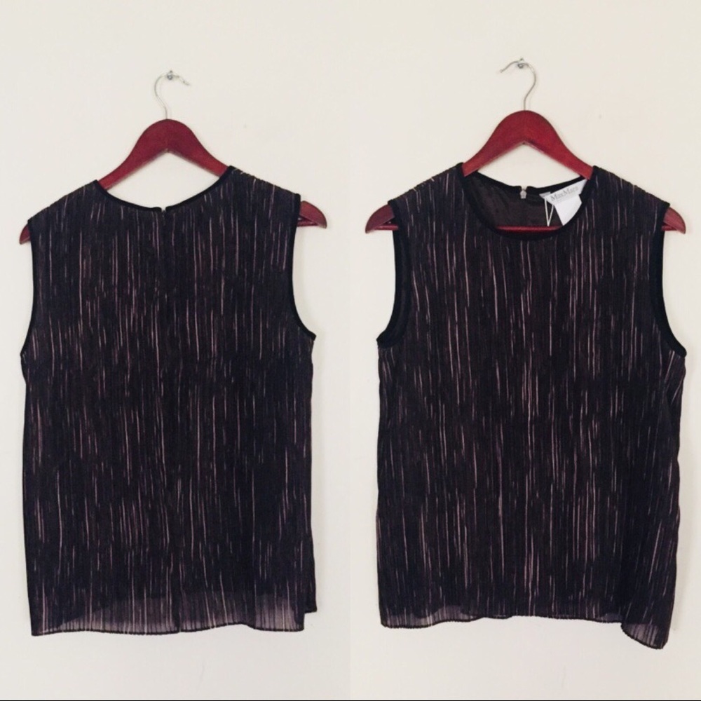 MaxMara Plissé Sleeveless Blouse - Picture 2 of 10